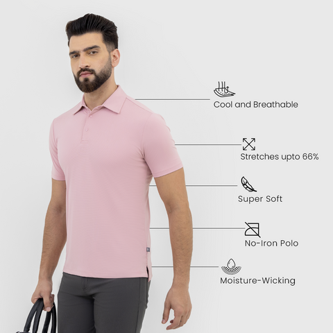 Mauve Smart Stretch Polo