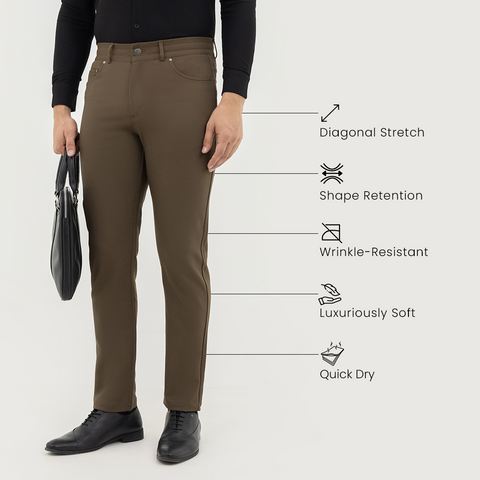 Solid Brown Work Tech Jeans 2.0