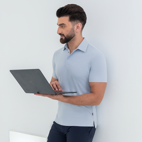 Ice Blue Smart Stretch Polo
