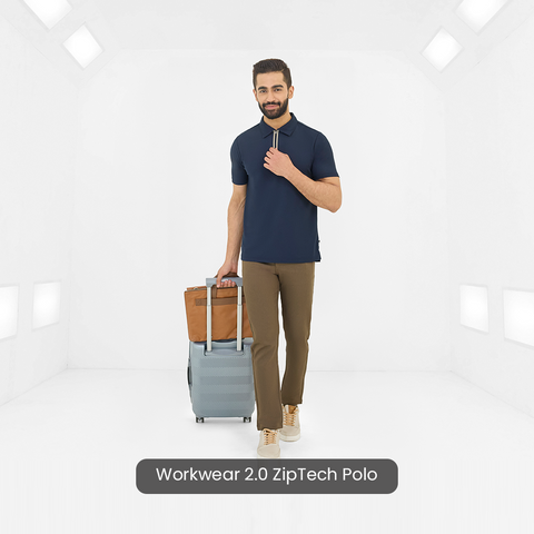 Navy ZipTech Work-Polo