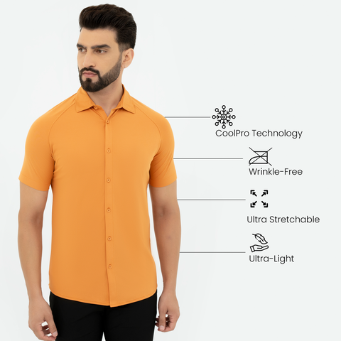 Sharp Apricot Raglan-Short Sleeves CoolPro Shirt