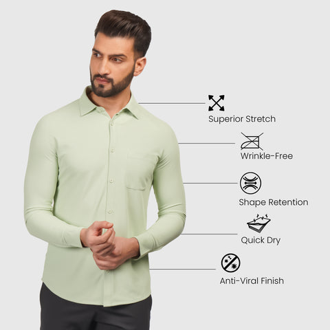 Smoke Green Workday Shirt with Raglan Sleeves