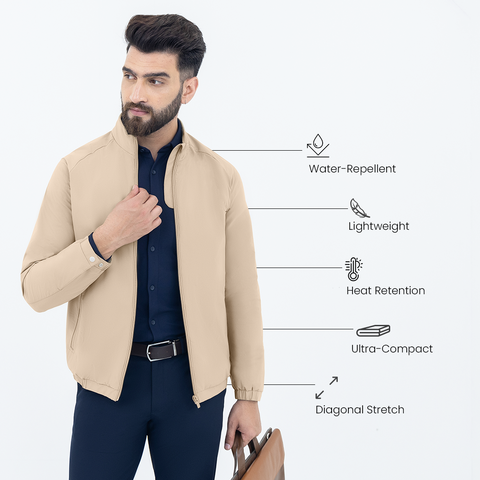 Desk Beige Workday Jacket with Raglan Sleeves