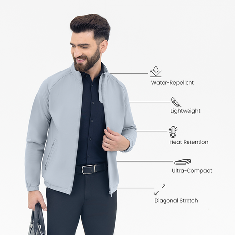 Graphite Grey Workday Jacket with Raglan Sleeves