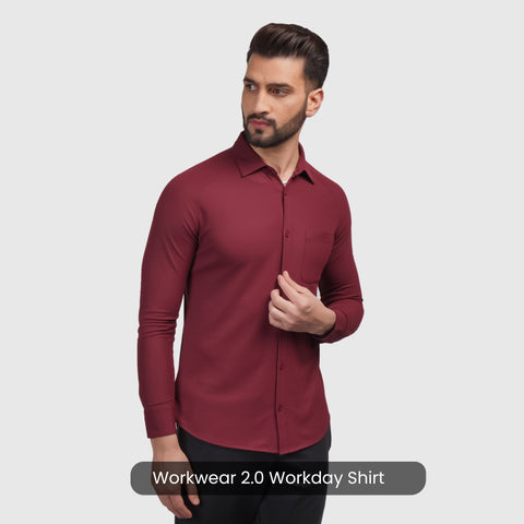 Shadow Maroon Workday Shirt with Raglan Sleeves