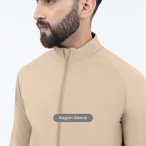 Desk Beige Workday Jacket with Raglan Sleeves