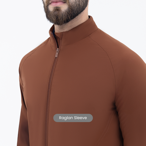 Coffee Brown Workday Jacket with Raglan Sleeves