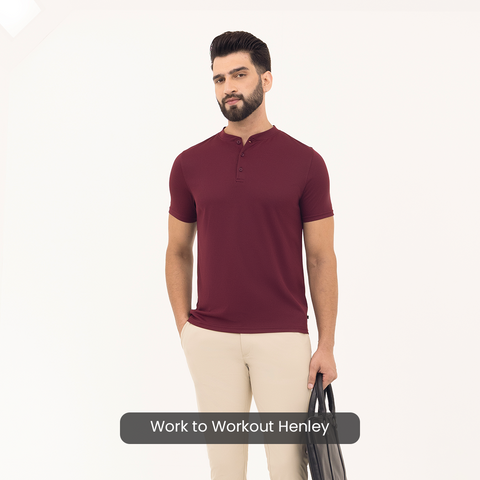 Solid Wine Work to Workout Henleys