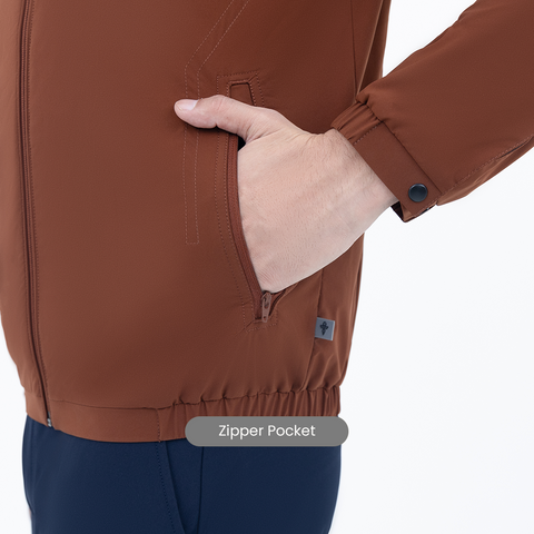 Coffee Brown Workday Jacket with Raglan Sleeves