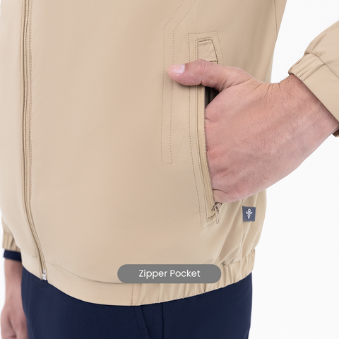 Desk Beige Workday Jacket with Raglan Sleeves