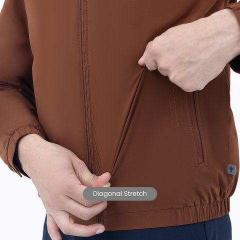 Coffee Brown Workday Jacket with Raglan Sleeves