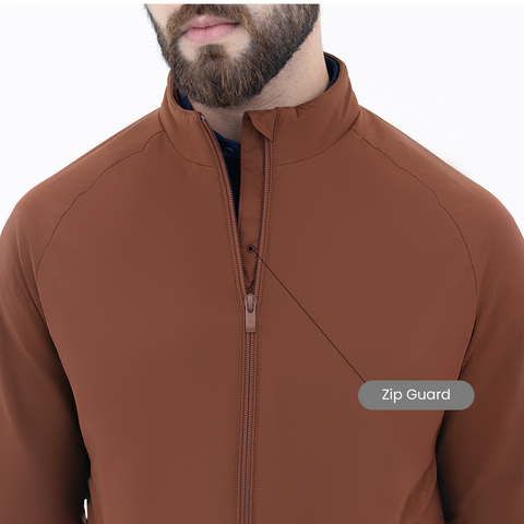 Coffee Brown Workday Jacket with Raglan Sleeves