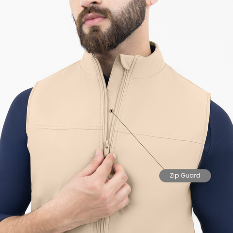 Desk Beige Sleeveless Workday Jacket