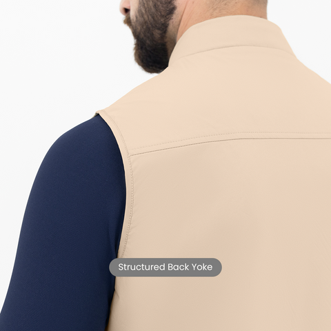 Desk Beige Sleeveless Workday Jacket