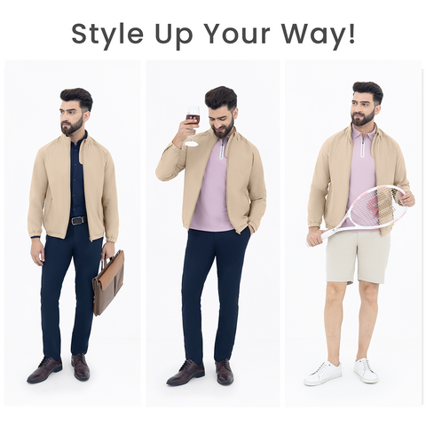 Desk Beige Workday Jacket with Raglan Sleeves