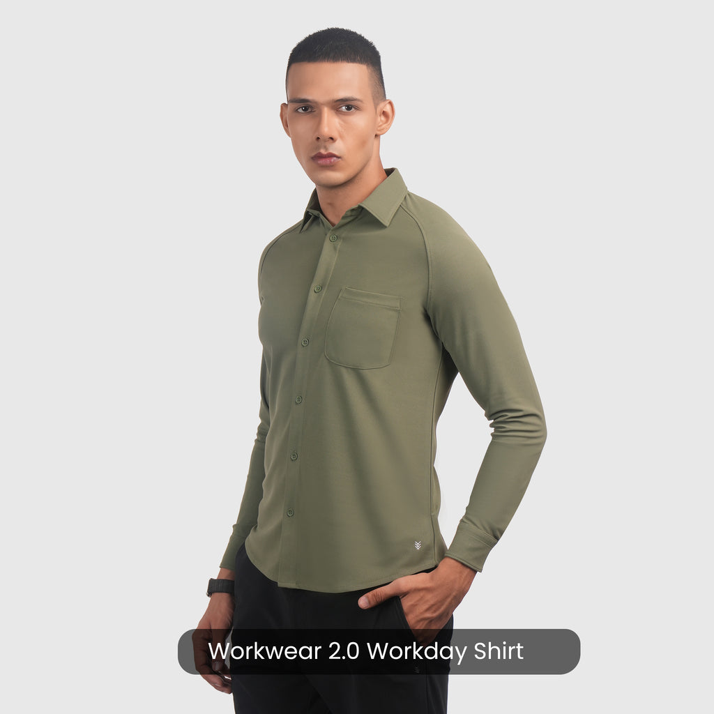 Solid Four Leaf Clover Workday Shirt with Raglan Sleeves – Harfun.in