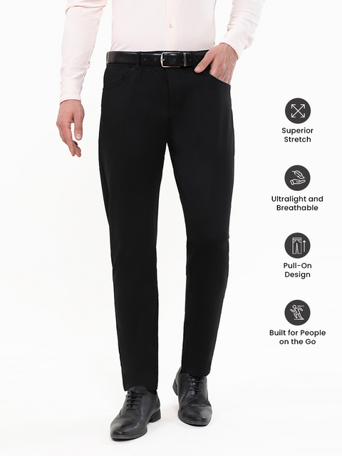 Solid Black FlexPro 5 Pocket Pants