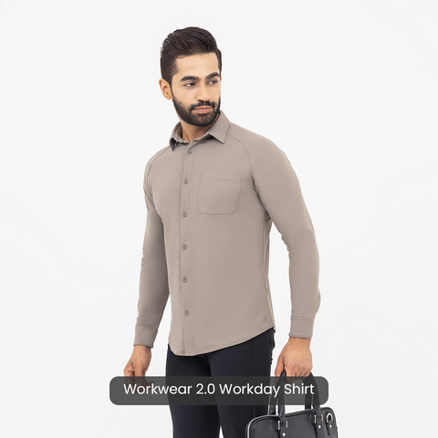 Charcoal Grey Workday Shirt with Raglan Sleeves